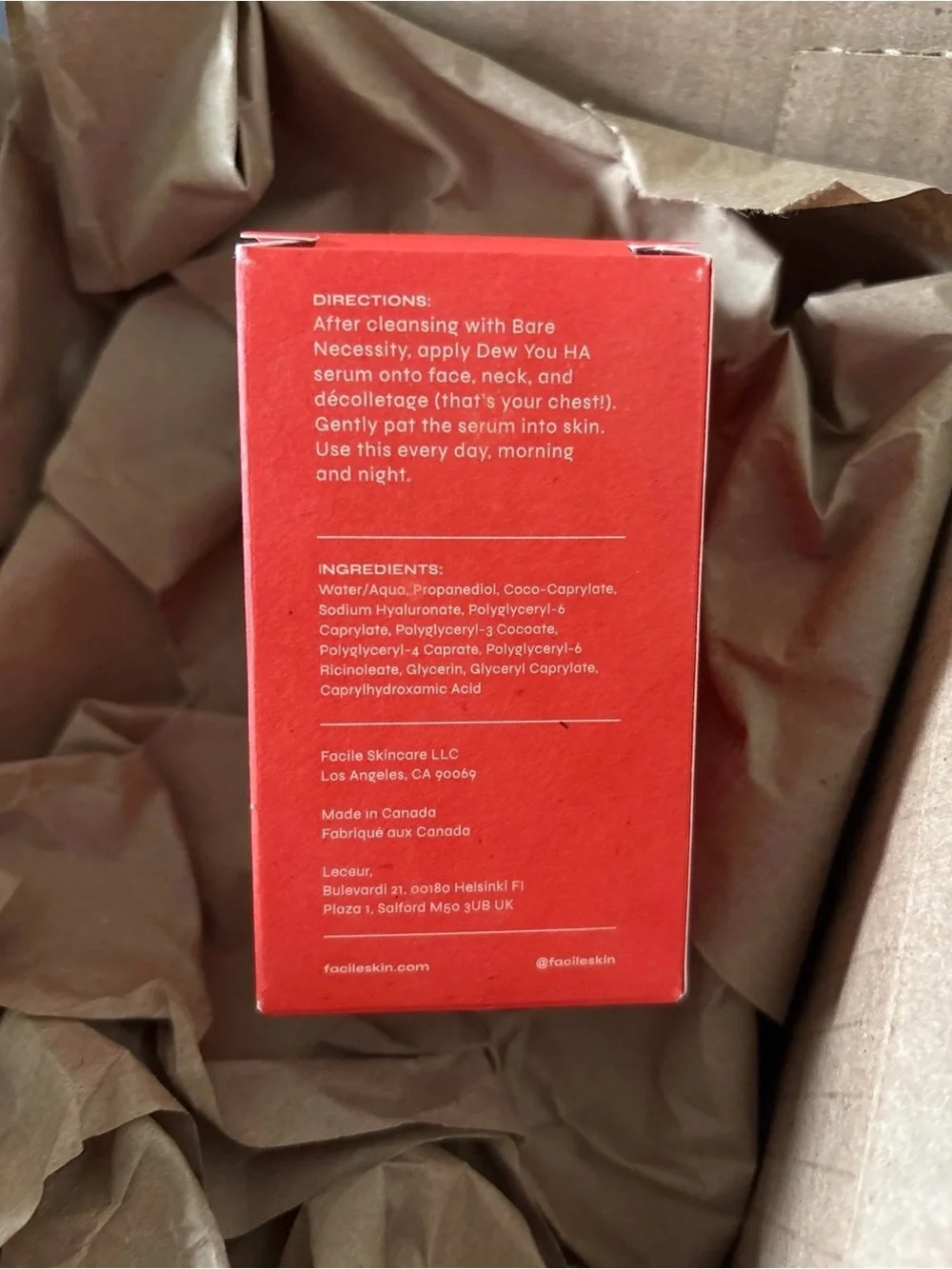 New Facile Dew You Hydrating Hyaluronic Acid Gel Serum
